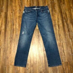 7 For All Mankind Jeans Women's 26 Rickie Classic Boyfriend Button Fly Denim